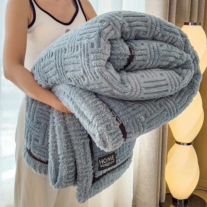 Home Text Wool Blanket | Chăn lông cừu dệt nổi 3D (1,6kg) | New 8 Color