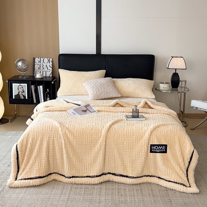 Home Text Wool Blanket | Chăn lông cừu dệt nổi 3D (1,6kg) | New 8 Color