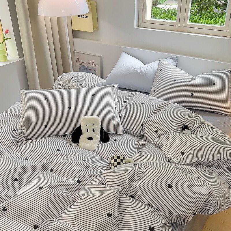 4Pcs Cotton 40s 130*70 gram/inch | Cotton Digital Printing Cover BedSet | ID COTTON4PCS025COLOR020