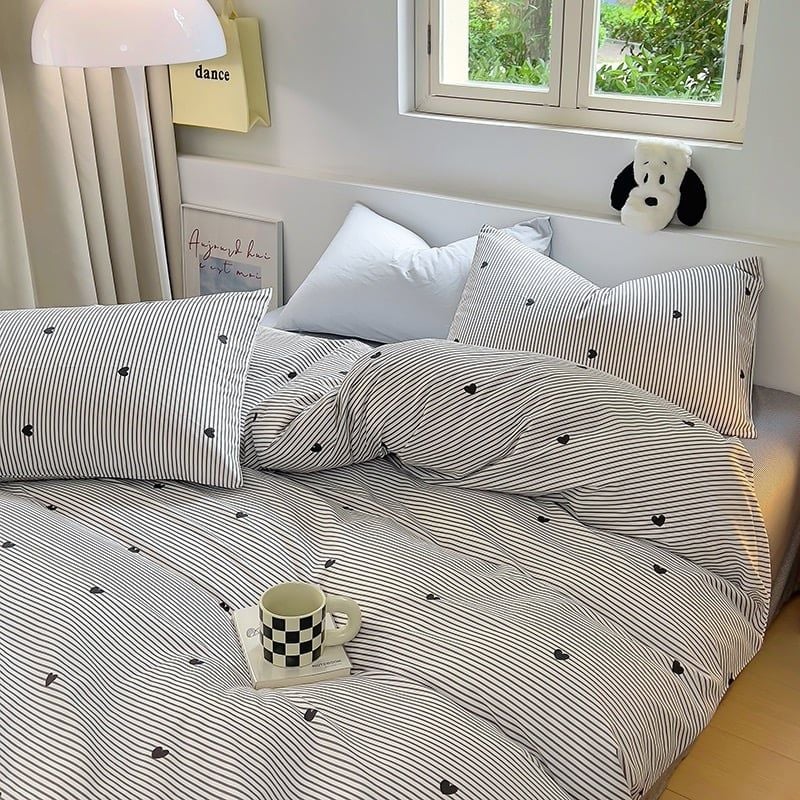 4Pcs Cotton 40s 130*70 gram/inch | Cotton Digital Printing Cover BedSet | ID COTTON4PCS025COLOR020