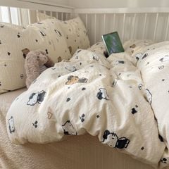 4Pcs PreCloud Linen | Set Đũi Xu Kem Style trẻ trung hiện đại | ID 4PCSPRECLOUD52