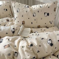 4Pcs PreCloud Linen | Set Đũi Xu Kem Style trẻ trung hiện đại | ID 4PCSPRECLOUD52