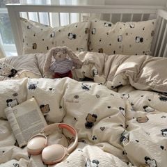4Pcs PreCloud Linen | Set Đũi Xu Kem Style trẻ trung hiện đại | ID 4PCSPRECLOUD52