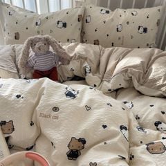 4Pcs PreCloud Linen | Set Đũi Xu Kem Style trẻ trung hiện đại | ID 4PCSPRECLOUD52