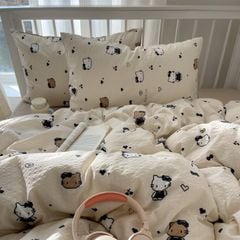 4Pcs PreCloud Linen | Set Đũi Xu Kem Style trẻ trung hiện đại | ID 4PCSPRECLOUD52