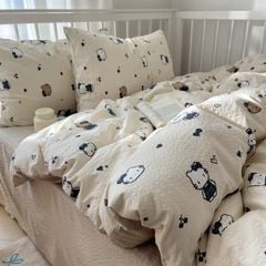 4Pcs PreCloud Linen | Set Đũi Xu Kem Style trẻ trung hiện đại | ID 4PCSPRECLOUD52