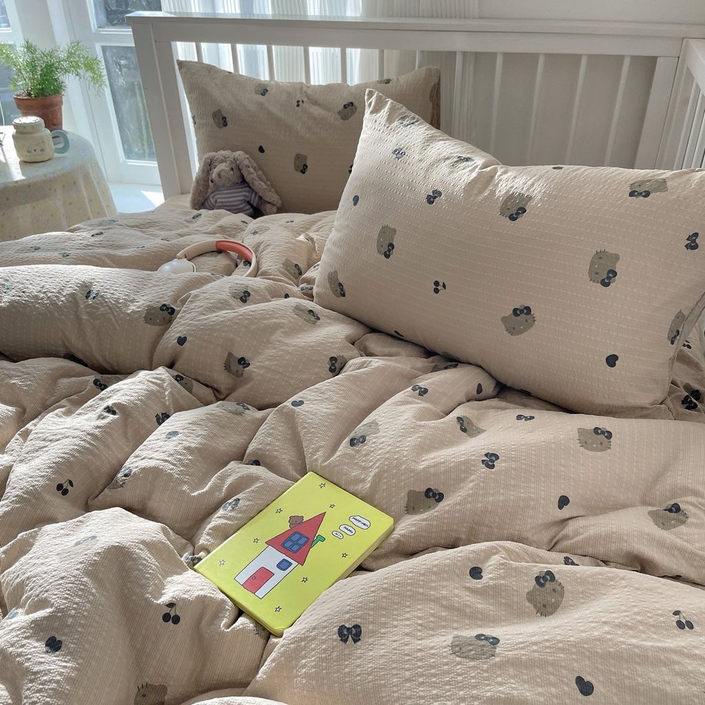 4Pcs PreCloud Linen | Set Đũi Xu Kem Style trẻ trung hiện đại | ID 4PCSPRECLOUD53