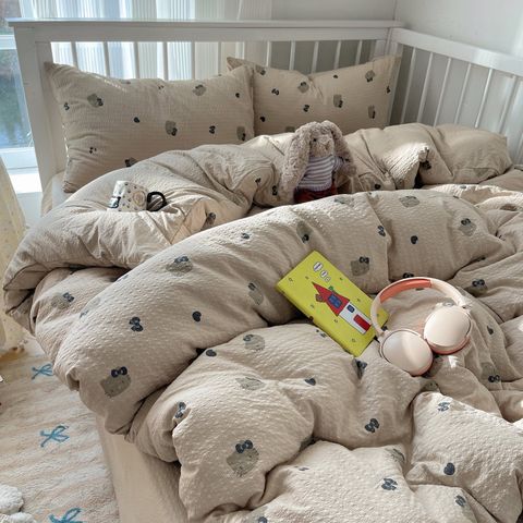 4Pcs PreCloud Linen | Set Đũi Xu Kem Style trẻ trung hiện đại | ID 4PCSPRECLOUD53