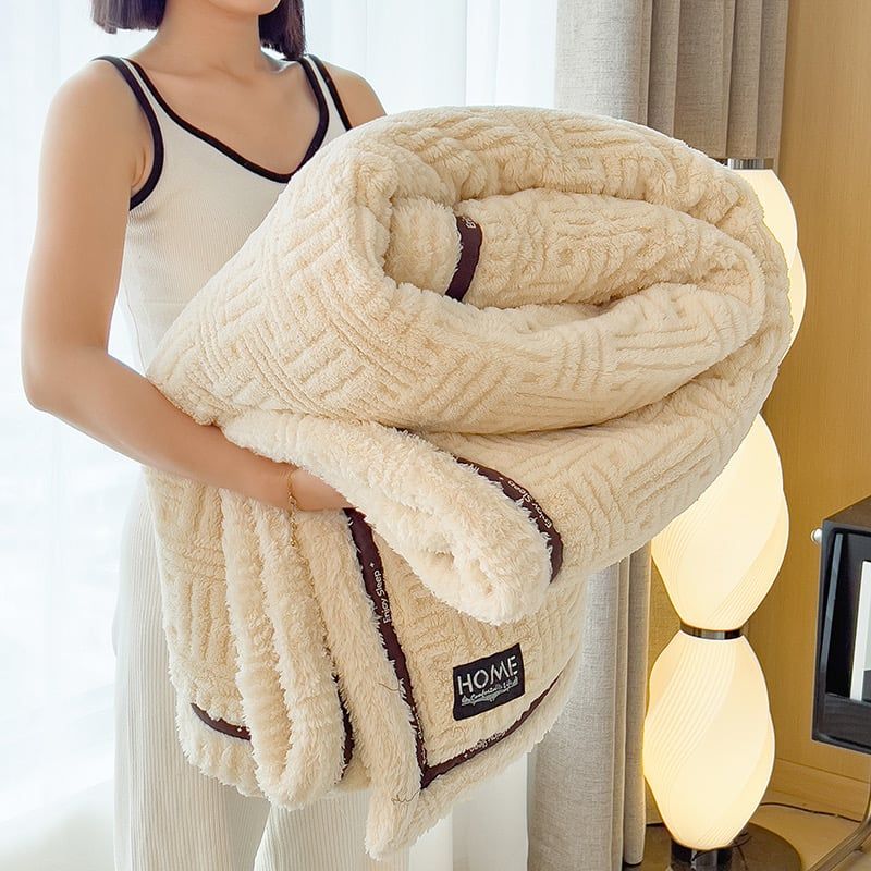 Home Text Wool Blanket | Chăn lông cừu dệt nổi 3D (1,6kg) | New 8 Color