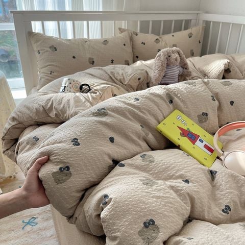 4Pcs PreCloud Linen | Set Đũi Xu Kem Style trẻ trung hiện đại | ID 4PCSPRECLOUD53