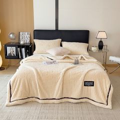 Home Text Wool Blanket | Chăn lông cừu dệt nổi 3D (1,6kg) | Trắng Sữa Ivory