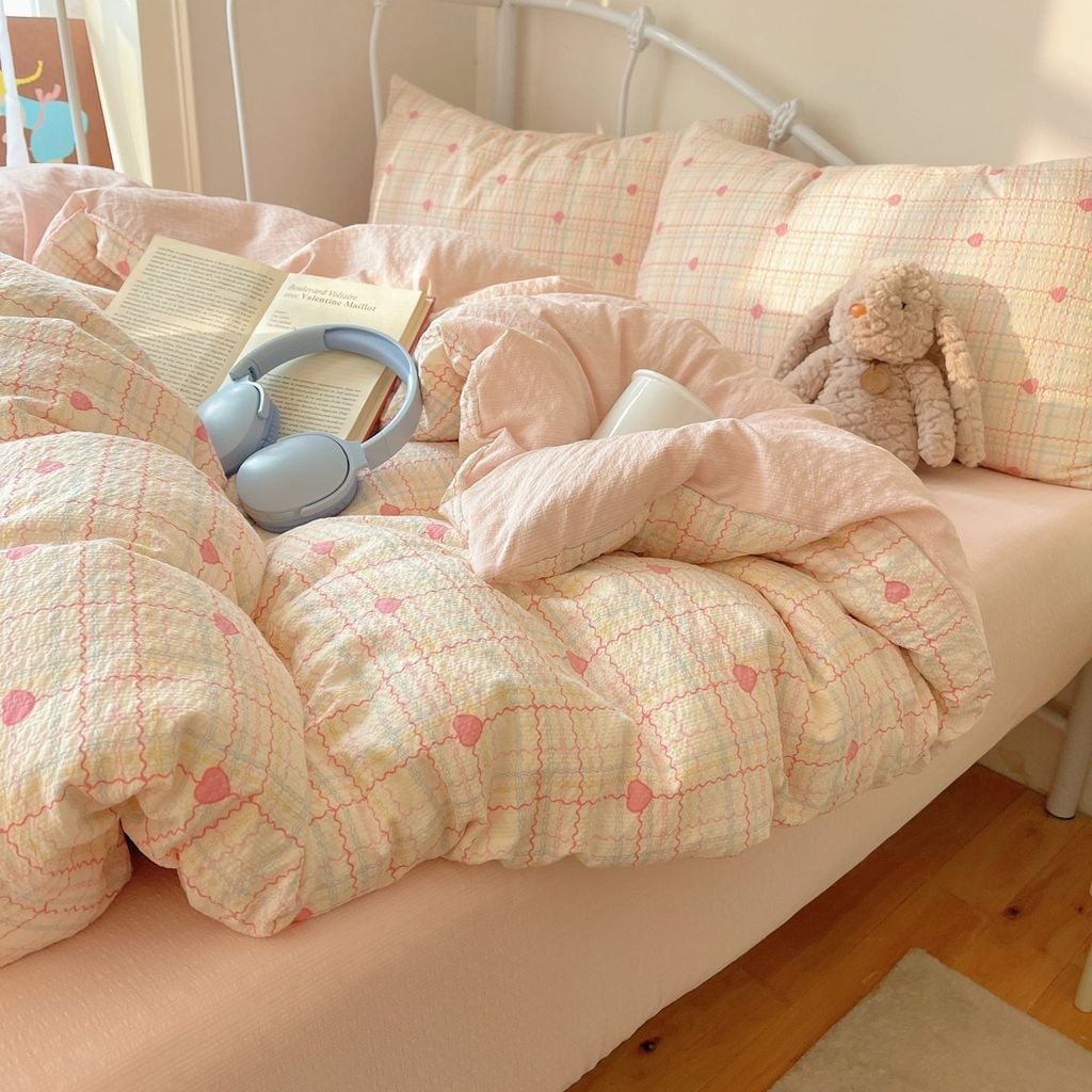 4Pcs PreCloud Linen | Set Đũi Xu Kem Style trẻ trung hiện đại | ID 4PCSPRECLOUD54