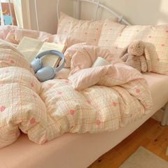4Pcs PreCloud Linen | Set Đũi Xu Kem Style trẻ trung hiện đại | ID 4PCSPRECLOUD54