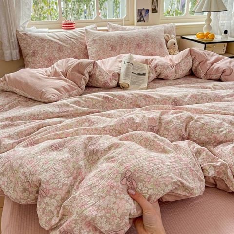 4Pcs Cloud Linen | Set Đũi Mây Phong cách trẻ trung hiện đại | ID 4PCSCLOUDLINE05