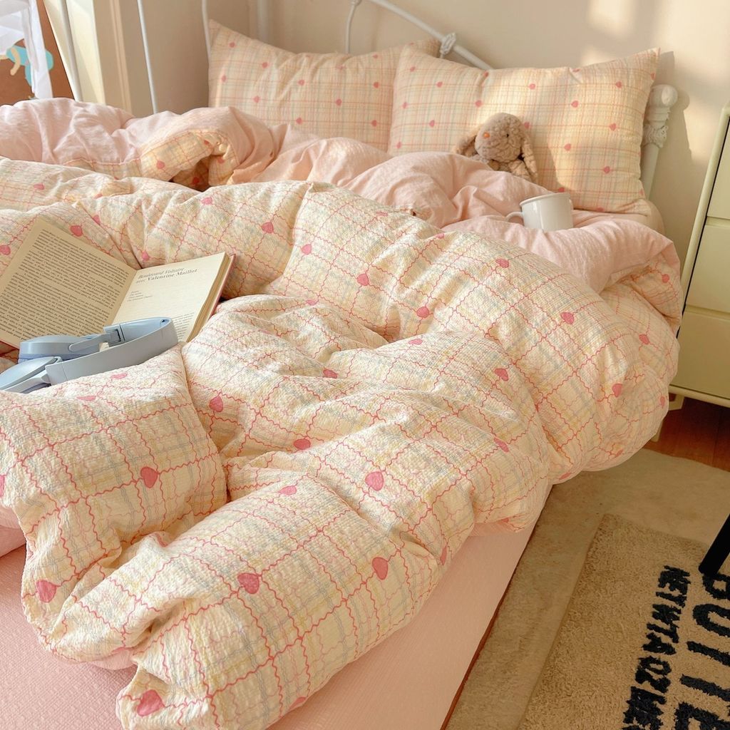 4Pcs PreCloud Linen | Set Đũi Xu Kem Style trẻ trung hiện đại | ID 4PCSPRECLOUD54