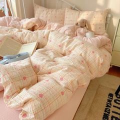 4Pcs PreCloud Linen | Set Đũi Xu Kem Style trẻ trung hiện đại | ID 4PCSPRECLOUD54