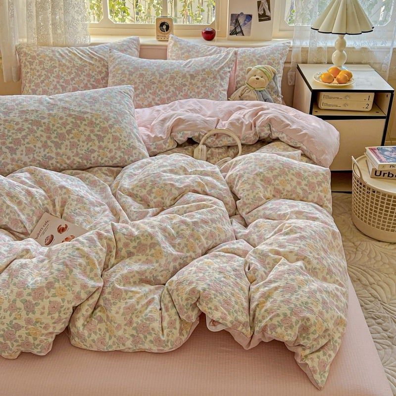 4Pcs Cloud Linen | Set Đũi Mây Phong cách trẻ trung hiện đại | ID 4PCSCLOUDLINE03