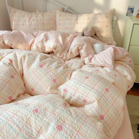 4Pcs PreCloud Linen | Set Đũi Xu Kem Style trẻ trung hiện đại | ID 4PCSPRECLOUD54