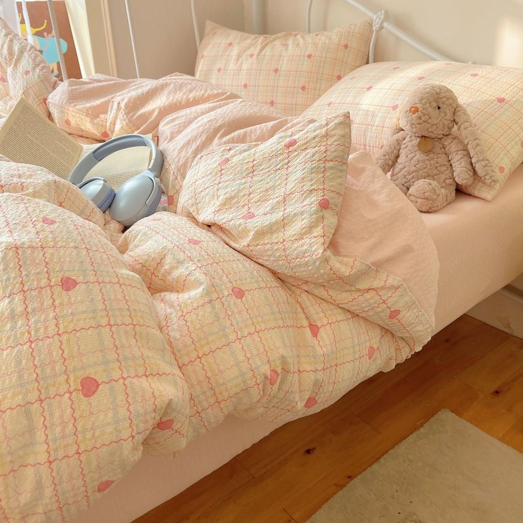4Pcs PreCloud Linen | Set Đũi Xu Kem Style trẻ trung hiện đại | ID 4PCSPRECLOUD54
