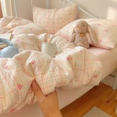4Pcs PreCloud Linen | Set Đũi Xu Kem Style trẻ trung hiện đại | ID 4PCSPRECLOUD54