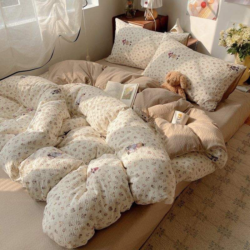 4Pcs PreCloud Linen | Set Đũi Xu Kem Style trẻ trung hiện đại | ID 4PCSPRECLOUD55