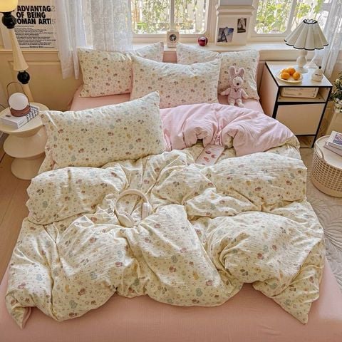 4Pcs Cloud Linen | Set Đũi Mây Phong cách trẻ trung hiện đại | ID 4PCSCLOUDLINE02