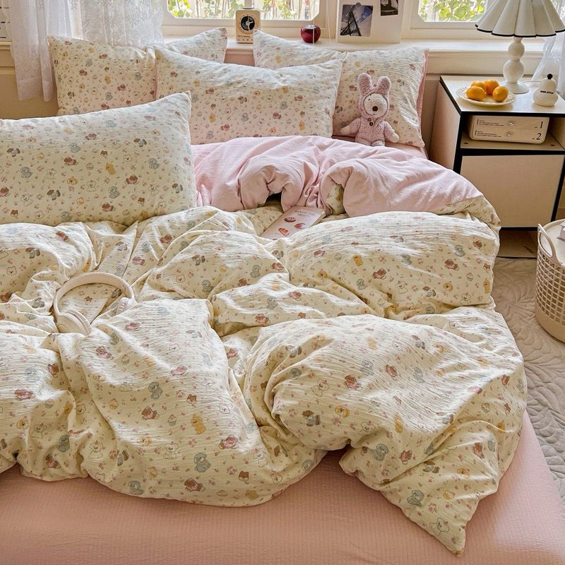 4Pcs Cloud Linen | Set Đũi Mây Phong cách trẻ trung hiện đại | ID 4PCSCLOUDLINE02