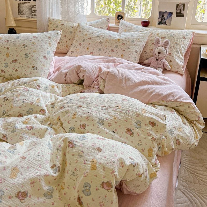 4Pcs Cloud Linen | Set Đũi Mây Phong cách trẻ trung hiện đại | ID 4PCSCLOUDLINE02