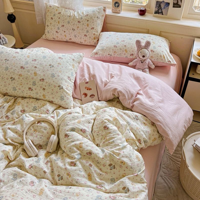 4Pcs Cloud Linen | Set Đũi Mây Phong cách trẻ trung hiện đại | ID 4PCSCLOUDLINE02