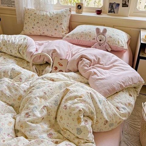 4Pcs Cloud Linen | Set Đũi Mây Phong cách trẻ trung hiện đại | ID 4PCSCLOUDLINE02