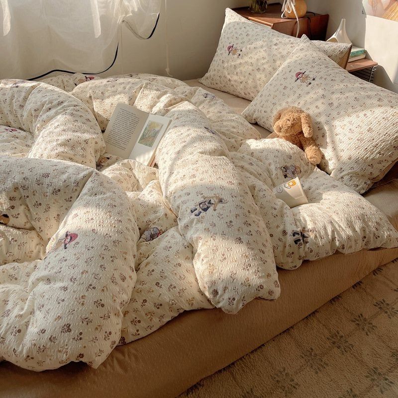 4Pcs PreCloud Linen | Set Đũi Xu Kem Style trẻ trung hiện đại | ID 4PCSPRECLOUD55