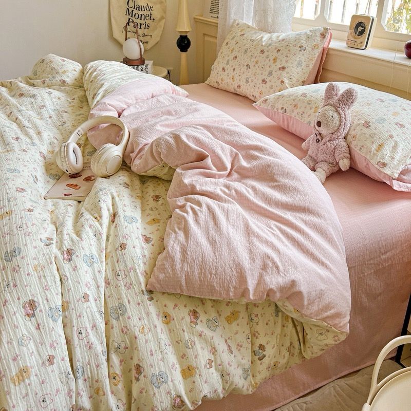 4Pcs Cloud Linen | Set Đũi Mây Phong cách trẻ trung hiện đại | ID 4PCSCLOUDLINE02