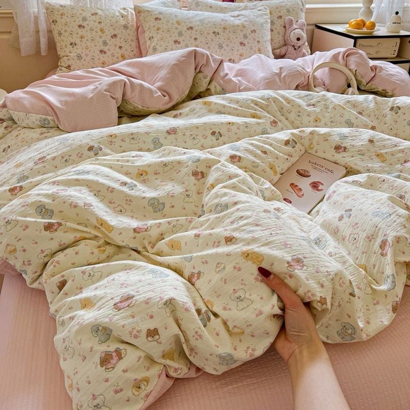 4Pcs Cloud Linen | Set Đũi Mây Phong cách trẻ trung hiện đại | ID 4PCSCLOUDLINE02