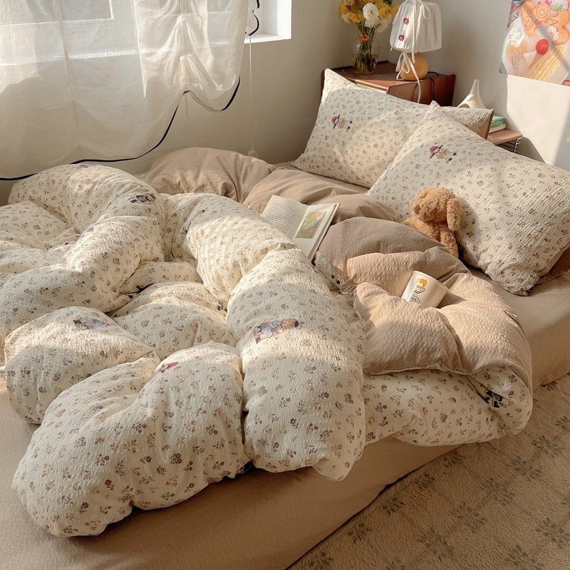 4Pcs PreCloud Linen | Set Đũi Xu Kem Style trẻ trung hiện đại | ID 4PCSPRECLOUD55