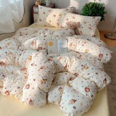 4Pcs PreCloud Linen | Set Đũi Xu Kem Style trẻ trung hiện đại | ID 4PCSPRECLOUD56