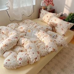 4Pcs PreCloud Linen | Set Đũi Xu Kem Style trẻ trung hiện đại | ID 4PCSPRECLOUD56
