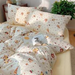 4Pcs PreCloud Linen | Set Đũi Xu Kem Style trẻ trung hiện đại | ID 4PCSPRECLOUD56