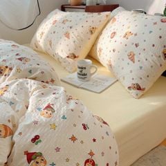 4Pcs PreCloud Linen | Set Đũi Xu Kem Style trẻ trung hiện đại | ID 4PCSPRECLOUD56