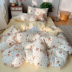 4Pcs PreCloud Linen | Set Đũi Xu Kem Style trẻ trung hiện đại | ID 4PCSPRECLOUD56