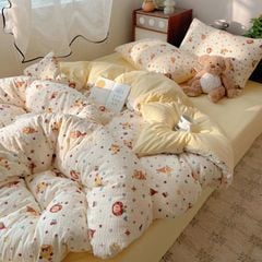 4Pcs PreCloud Linen | Set Đũi Xu Kem Style trẻ trung hiện đại | ID 4PCSPRECLOUD56
