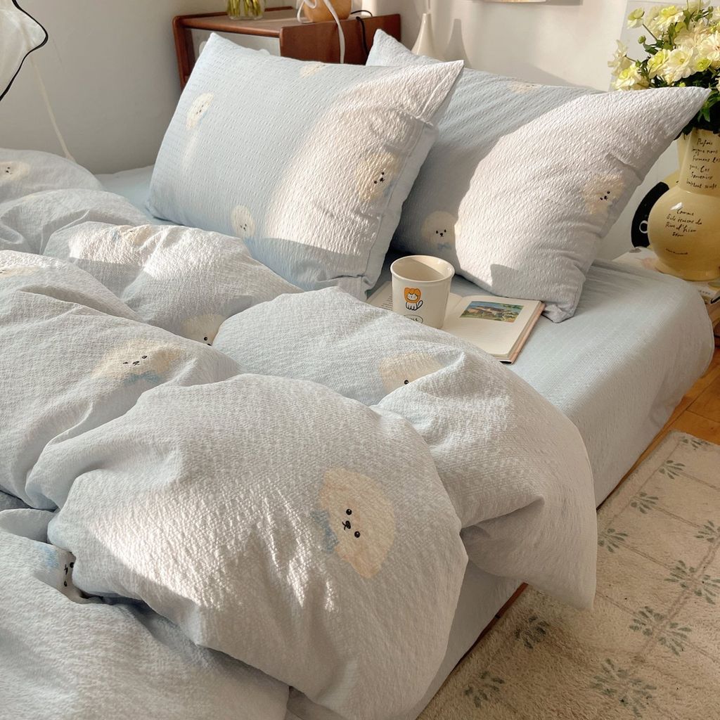 4Pcs PreCloud Linen | Set Đũi Xu Kem Style trẻ trung hiện đại | ID 4PCSPRECLOUD57