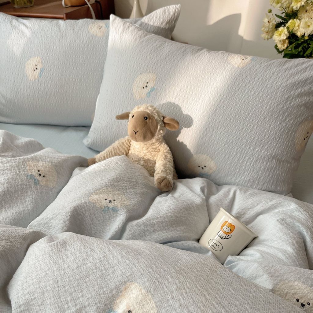 4Pcs PreCloud Linen | Set Đũi Xu Kem Style trẻ trung hiện đại | ID 4PCSPRECLOUD57