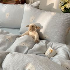 4Pcs PreCloud Linen | Set Đũi Xu Kem Style trẻ trung hiện đại | ID 4PCSPRECLOUD57