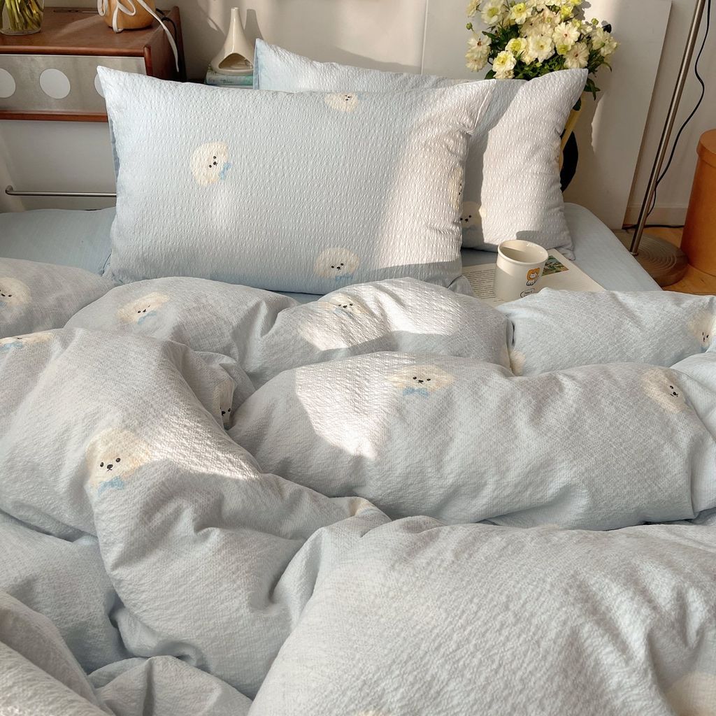 4Pcs PreCloud Linen | Set Đũi Xu Kem Style trẻ trung hiện đại | ID 4PCSPRECLOUD57