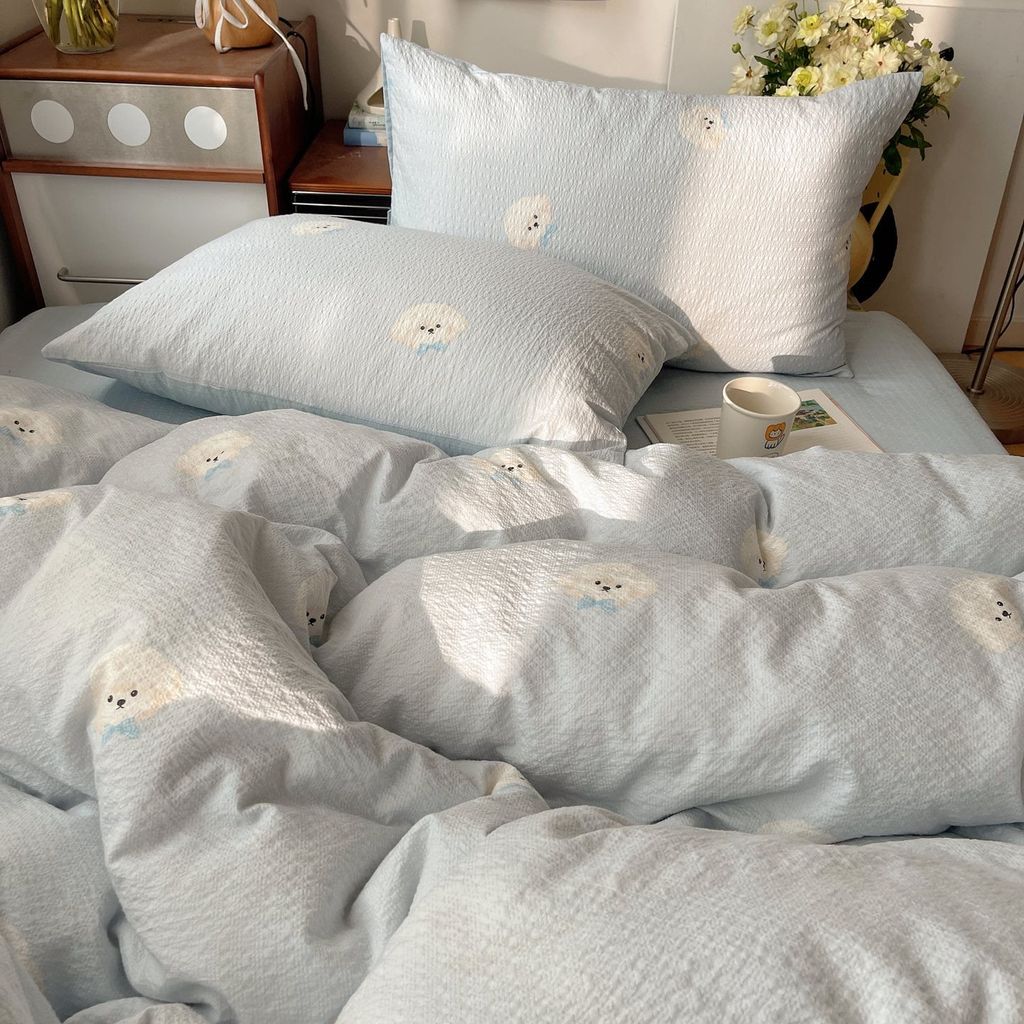 4Pcs PreCloud Linen | Set Đũi Xu Kem Style trẻ trung hiện đại | ID 4PCSPRECLOUD57
