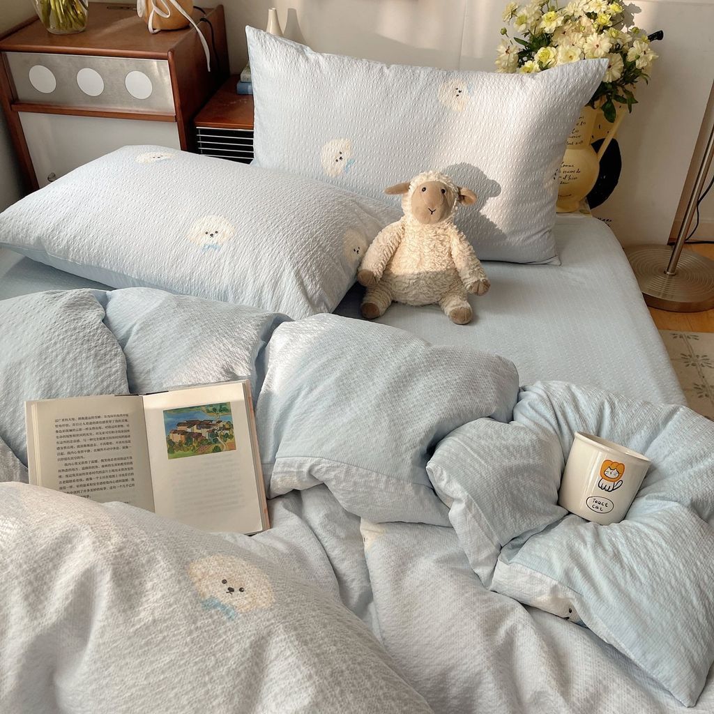 4Pcs PreCloud Linen | Set Đũi Xu Kem Style trẻ trung hiện đại | ID 4PCSPRECLOUD57