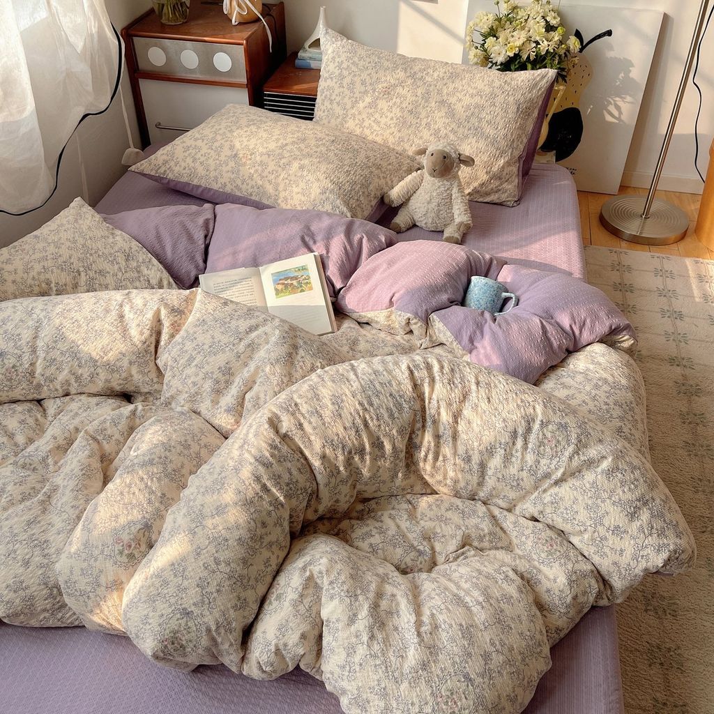4Pcs PreCloud Linen | Set Đũi Xu Kem Style trẻ trung hiện đại | ID 4PCSPRECLOUD58