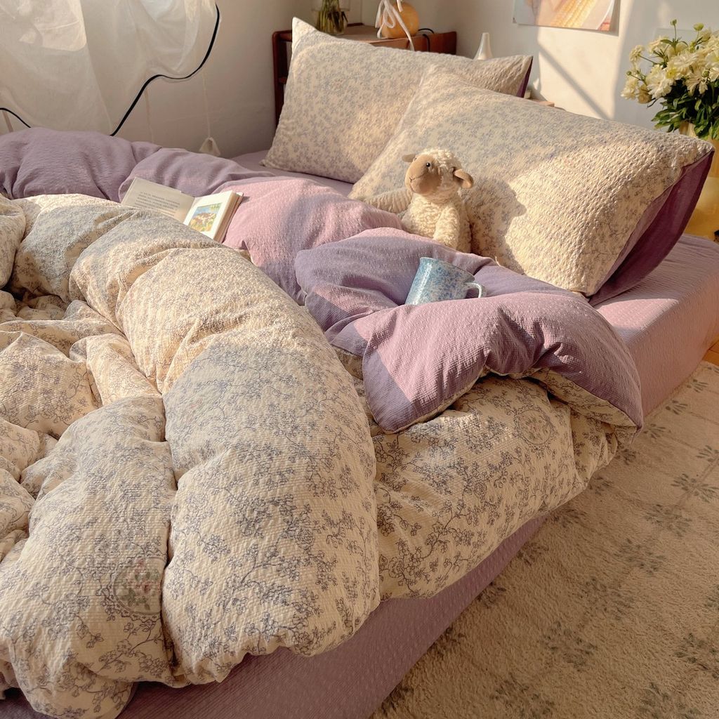 4Pcs PreCloud Linen | Set Đũi Xu Kem Style trẻ trung hiện đại | ID 4PCSPRECLOUD58