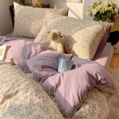 4Pcs PreCloud Linen | Set Đũi Xu Kem Style trẻ trung hiện đại | ID 4PCSPRECLOUD58