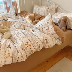 4Pcs PreCloud Linen | Set Đũi Xu Kem Style trẻ trung hiện đại | ID 4PCSPRECLOUD59